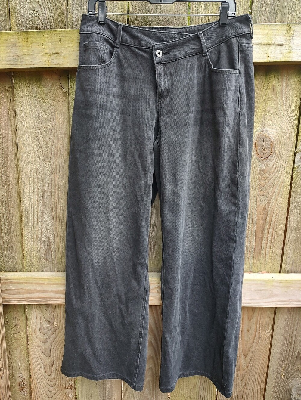 🏵️ Halara Flex Denim Black Straight Leg Stretch 5-Pocket Jeans Womens M Regular